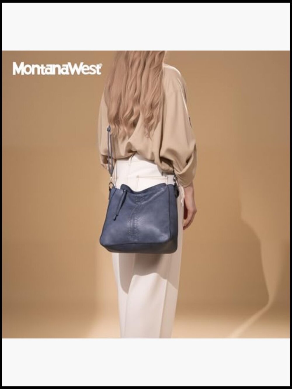 Vegan PU Leather Hobo Crossbody Bag with Zipper Closure and Detachable Strap - Picture 3 of 7